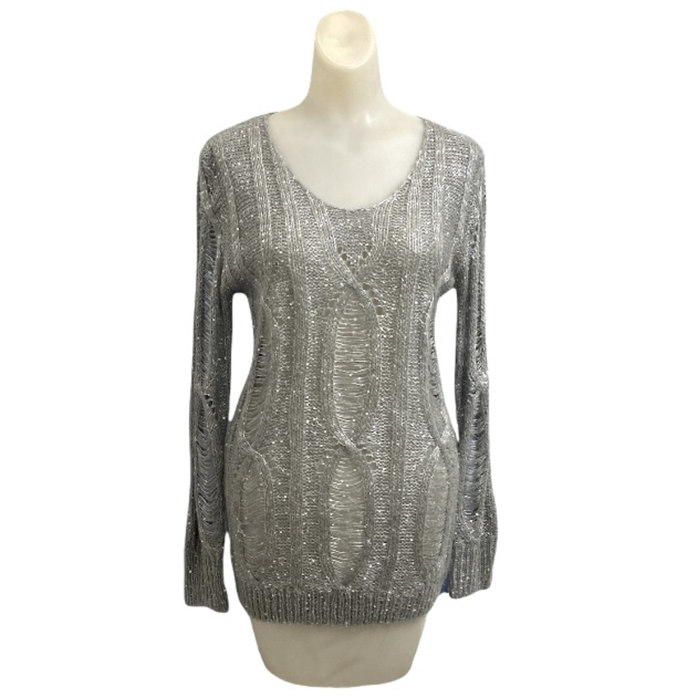 Forever 21 Gray Sparkly Sweater/Sweater Dress Size Small Sparkle Winter Formal